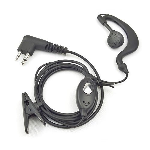 Ear-Hook Earpiece Headphone w Mic Clip for Motorola Walkie Talkie Radio 2 Pin M1