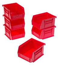 Load image into Gallery viewer, Akro Mils 8212 Six Pack Of 30210 Plastic Storage Stacking Akro Bins For Craft And Hardware, Red,5 3/8
