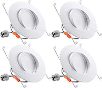 TORCHSTAR 5/6 Inch Gimbal LED Retrofit Downlight, Adjustable Recessed Ceiling Light, Dimmable 13W(100W Eqv.), 900lm, UL & Energy Star Listed, CRI90, 5000K Daylight, Damp Location, Pack of 4