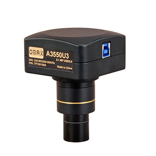 OMAX - A3550U3 5MP USB3.0 Digital Camera for Microscope with 0.01mm Calibration Slide (Windows 8 & 10, Mac OS X, Linux Compatible)