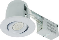 Liteline RC402C18R3-LED-EW-WH All-in-One 4-inch LED Recessed Combo with Remodel Housing, 6W LED PAR16 lamp, Gimbal Trim, White