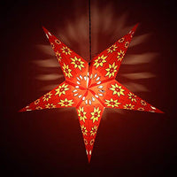Decorative Festive Lantern Hanging Christmas Paper Star Lamp Orange Star Lamp for Event, Wedding, Party