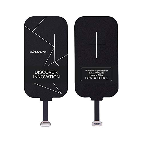 Nillkin Qi Receiver Micro USB Narrow Side Down, Thin Wireless Charging Receiver, Micro USB Wireless Charger Receiver for LG Nexus 5/P970/ZenFone 2/5 and Other Micro USB Android Cell Phones