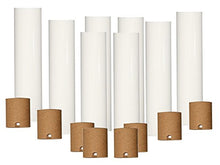 Load image into Gallery viewer, Set of 8 pc 3-1/2 Inch Tall White Candelabra Base Thin 3/4&quot; Inner Diameter Chandelier Socket Cover Plus Cardboard Paper Insulators
