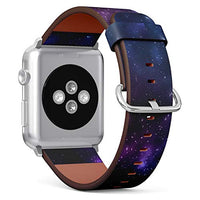 S-Type iWatch Leather Strap Printing Wristbands for Apple Watch 4/3/2/1 Sport Series (38mm) - Nebula Galaxy
