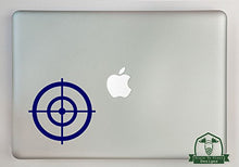 Load image into Gallery viewer, Bullseye Crosshairs Vinyl Decal Sized to Fit A 15&quot; Laptop - Navy
