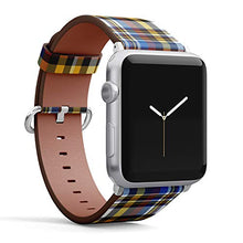 Load image into Gallery viewer, Compatible with Small Apple Watch 38mm, 40mm, 41mm (All Series) Leather Watch Wrist Band Strap Bracelet with Adapters (Tartan Plaid Checkered)

