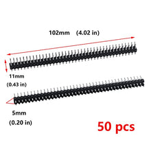Load image into Gallery viewer, Antrader 40 Pin 2.54mm Spacing Double Row IDC Male Pin Header Connector Strip Pack of 50
