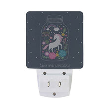 Load image into Gallery viewer, Naanle Set of 2 Unicorns are Real Rainbow Star Floral Bottle Auto Sensor LED Dusk to Dawn Night Light Plug in Indoor for Adults
