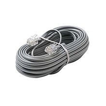Load image into Gallery viewer, 25&#39; FT Phone Cord Silver Satin Line Modular RJ11 Male Flat Voice Telephone Cord 6P2C Jack Plugs Each End Modular Phone Connect RJ-11 Communication Wire Extension Cable with Snap-in Wall
