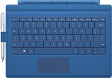 Load image into Gallery viewer, 2014 Newest Thin Microsoft Type Cover With Pen Holder Backlit &amp; Gesture mechanical keyboard for Surface Pro 3 Color: Cyan, Model: Type Cover 3
