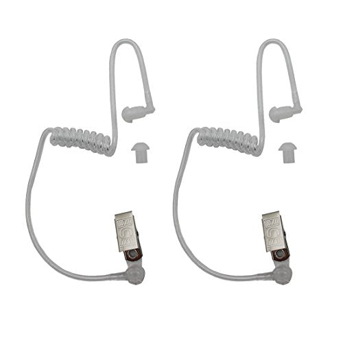 GoodQbuy 2Pcs Flexible Spring Air Tube Replacement Walkie Talkie Earphone Earpiece Coil Acoustic Air Tube for Two-Way Radio Headsets (White)