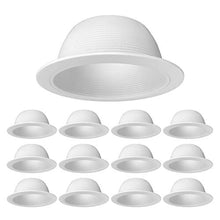 Load image into Gallery viewer, [12-Pack] PROCURU 6&quot; White Baffle Metal Recessed Can Light Trim - for BR30/38/40, PAR30/38/40 LED, Incandescent, CFL, Halogen (White (12-Pack))
