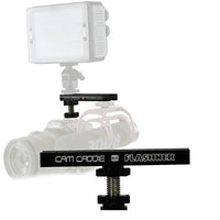 4 Inch Cold Shoe Extension Bracket - Dual Sided Camera Flash Mount with D-Flashner Adapter by Cam Caddie - Black