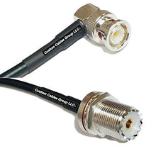 Load image into Gallery viewer, 50 feet RFC195 KSR195 Silver Plated BNC Male Angle to UHF Female Bulkhead RF Coaxial Cable
