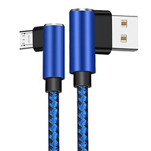 Load image into Gallery viewer, CTREEY Micro USB Cable, 90 Degree 3 Pack 10FT Long Premium Nylon Braided Android Fast Charger USB to Micro USB Charging Cable for Samsung Galaxy S7 Edge/S6/S5 (3 Pack 10FT Blue) (3x10ft)
