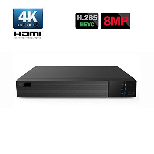 HDVD 8 Channel NVR with 8 Port PoE 256 Mbps 4K HDMI NVR Network Digital Video Recorder, IP Security Camera System H.265 No HDD (8CH)