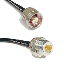 Load image into Gallery viewer, 10 feet RFC195 KSR195 Silver Plated N Male to N Female Bulkhead RF Coaxial Cable
