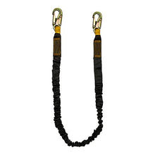 Load image into Gallery viewer, Fusion Climb 4ft 48&quot;x2&quot; Internal Shock Absorbing Fall Protection Safety Lanyard with Steel Snap Hooks 23kN Black
