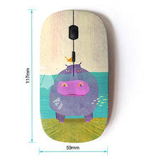 Load image into Gallery viewer, KawaiiMouse [ Optical 2.4G Wireless Mouse ] Animal Cartoon Bird Hippo Water River Art
