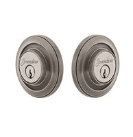 Grandeur 825991 Double Cylinder Deadbolt with Circulaire Plate in Antique Pewter, 2.375 Keyed Different