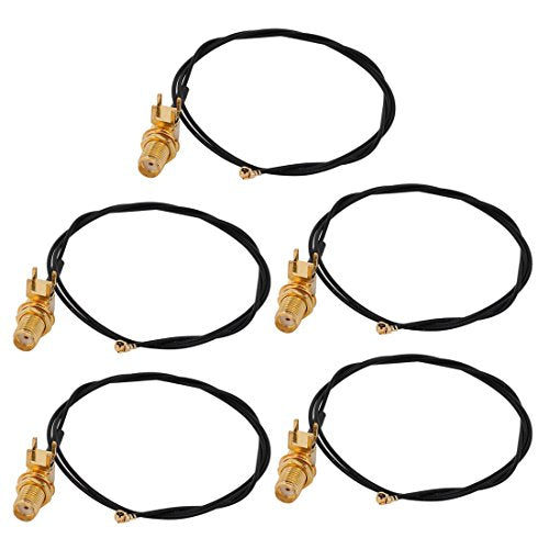 Aexit 5 Pcs Distribution electrical RF1.13 IPEX1 to SMA-KE Connector WiFi Pigtail Cable Antenna 50cm Long