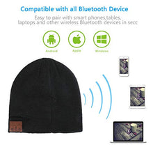 Load image into Gallery viewer, HaetFire Wireless Music Beanie Hat with Bluetooth Headphones Earphone, Unisex Winter Warm Knit Running Cap Stereo Speakers Mic for Men Women Outdoor Fitness Compatible with iPhone Android (Black)
