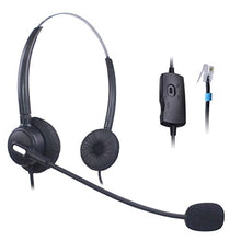 Load image into Gallery viewer, Vanstalk Corded Office Phone Headset Dual Ear w/Lightweight Headband Noise Canceling Mic for Plantronics Amplifier M10 M12 M22 MX10 Cisco IP Phones 7942G, 7945, 7945G, 7960, 7960G 7961 7961G(VT20BJ2)
