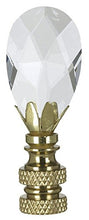 Load image into Gallery viewer, Royal Designs Teardrop Crystal Lamp Finial for Lamp Shade- Polished Brass
