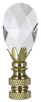 Royal Designs Teardrop Crystal Lamp Finial for Lamp Shade- Polished Brass