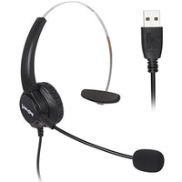 USB Headset Computer Headphone Headset with Noise Cancelling Microphone,Wired Business Headset for Skype, Call Center, PC, Mac