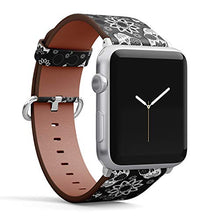 Load image into Gallery viewer, Compatible with Small Apple Watch 38mm, 40mm, 41mm (All Series) Leather Watch Wrist Band Strap Bracelet with Adapters (Sugar Skull)
