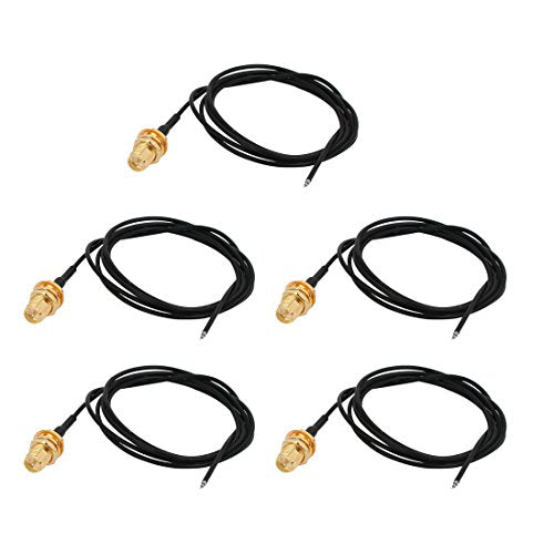 Aexit 5pcs RF1.37 Distribution electrical Soldering Wire SMA Male Connector Antenna WiFi Pigtail Cable 80cm Long for Router