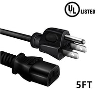 PK Power UL Listed 5ft/1.5m AC Power Cord for EPSON PowerLite 710HD Home Cinema V11H475020 LCD Projector