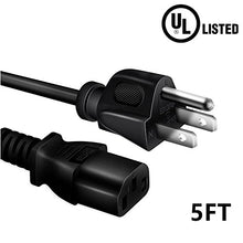 Load image into Gallery viewer, PK Power UL Listed 5ft/1.5m AC in Power Cord Outlet Socket Cable Plug for ViewSonic Pro9000 Pro8300 Pro8200 PJD7820HD 1080p 3D DLP Home Theater Projector
