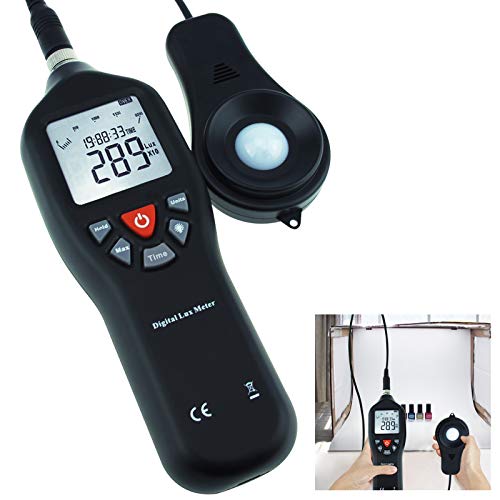 Gain Express Digital Light Meter Lux Meter Measurement Range Detachable Sensor 0 to 200,000 Lux Min/Max/Avg Functions (with Data Record Function) + CD Software w/USB Power Cable