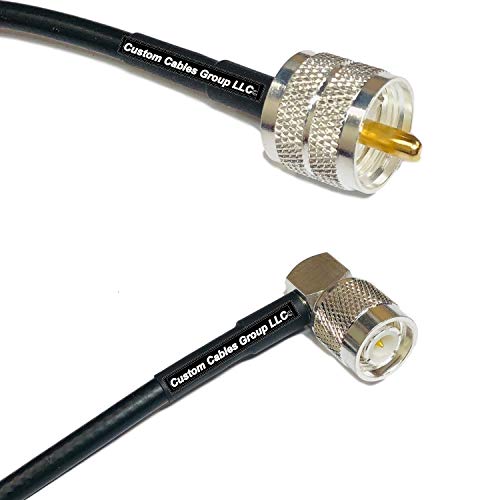 50 feet RFC195 KSR195 Silver Plated PL259 UHF Male to TNC Male Angle RF Coaxial Cable