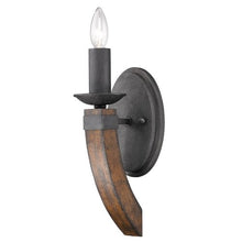 Load image into Gallery viewer, Golden Lighting 1821-1W BI Sconce with Metal Candle Sleeves Shades, Black Iron Finish
