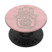 Load image into Gallery viewer, Hamsa with Hearts - Rose Pink - Gift for Valentine&#39;s Day PopSockets PopGrip: Swappable Grip for Phones &amp; Tablets
