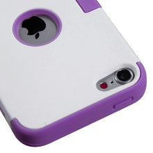 Load image into Gallery viewer, White on Purple TF Skin Hybrid Apple iPod Touch iTouch 5 5th Generation Rubber Hard Protector Cover
