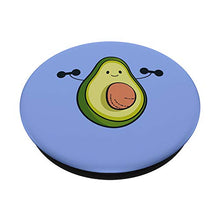 Load image into Gallery viewer, Avocado Weight Lifting Dumbells Smiling Face Blue Cute Gym
