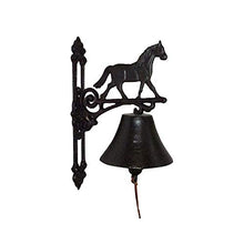 Load image into Gallery viewer, NACH JS-90-085 Wall Mounted Rustic Black Cast Iron Dinner Bell and Doorbell, Horse, 4.5 x 6.3 x 10.2 inches
