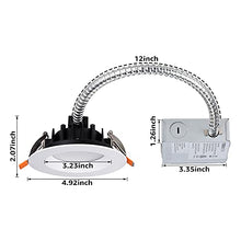 Load image into Gallery viewer, TORCHSTAR 4 Inch LED Slim Recessed Lighting with Junction Box, 12W(90W Eqv.), Dimmable Airtight Canless Downlight, IC Rated, 5000K Daylight, ETL &amp; Energy Star Listed, 5 Years Warranty, Pack of 4
