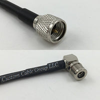 12 inch RG188 MINI UHF MALE to QMA MALE ANGLE Pigtail Jumper RF coaxial cable 50ohm Quick USA Shipping