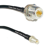 Load image into Gallery viewer, 50 feet RFC195 KSR195 Silver Plated N Female Bulkhead to RP-SMA Female RF Coaxial Cable
