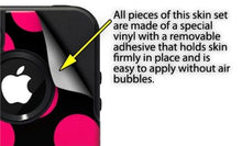 Load image into Gallery viewer, Kearas Polka Dots Pink On Black - Decal Style Vinyl Skin fits Otterbox Commuter iPhone4/4s Case - (CASE NOT INCLUDED)
