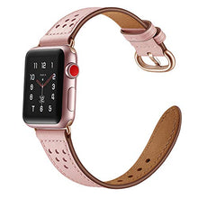Load image into Gallery viewer, Mtozon Band Compatible with Apple Watch Band 41mm/40mm/38mm Series 7/6/5/4/3/2/1, Classic Genuine Leather Wristband Replacement Strap Women Pink
