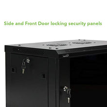 Load image into Gallery viewer, NavePoint 15U Deluxe IT Wallmount Cabinet Enclosure 19-Inch Server Network Rack with Locking Glass Door 16-Inches Deep Black
