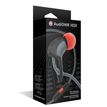 Load image into Gallery viewer, GOgroove AudiOHM HDX Noise Isolating Wired Earbuds with Microphone - Premium Headphones with Ergonomic Angled Design, 3mm Thick Reinforced Cable, Fortified Y-Connector, and EVA Carrying Case (Red)
