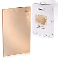 PlusUs LifeCard World's Thinnest Power Bank (18 Karat Rose Gold) Card Size Fits Like a Card Built-in MFI Lightning Cable